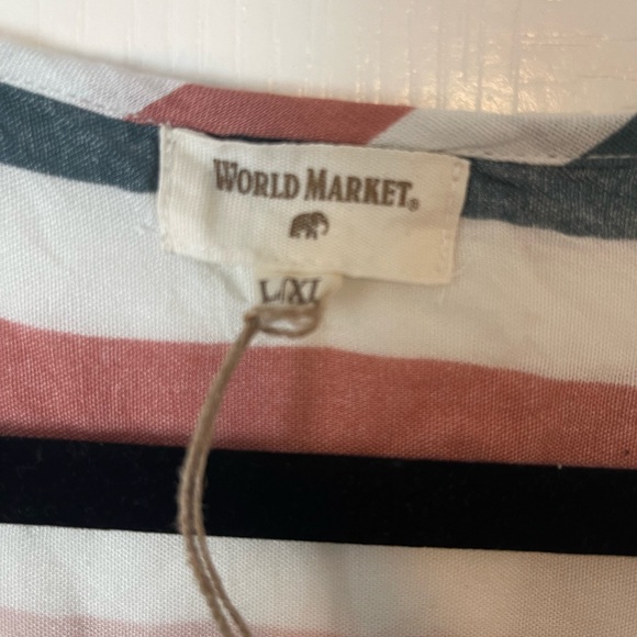 WORLD MARKET Striped V Neck Maxi Dress Size L/XL - Picture 3 of 4